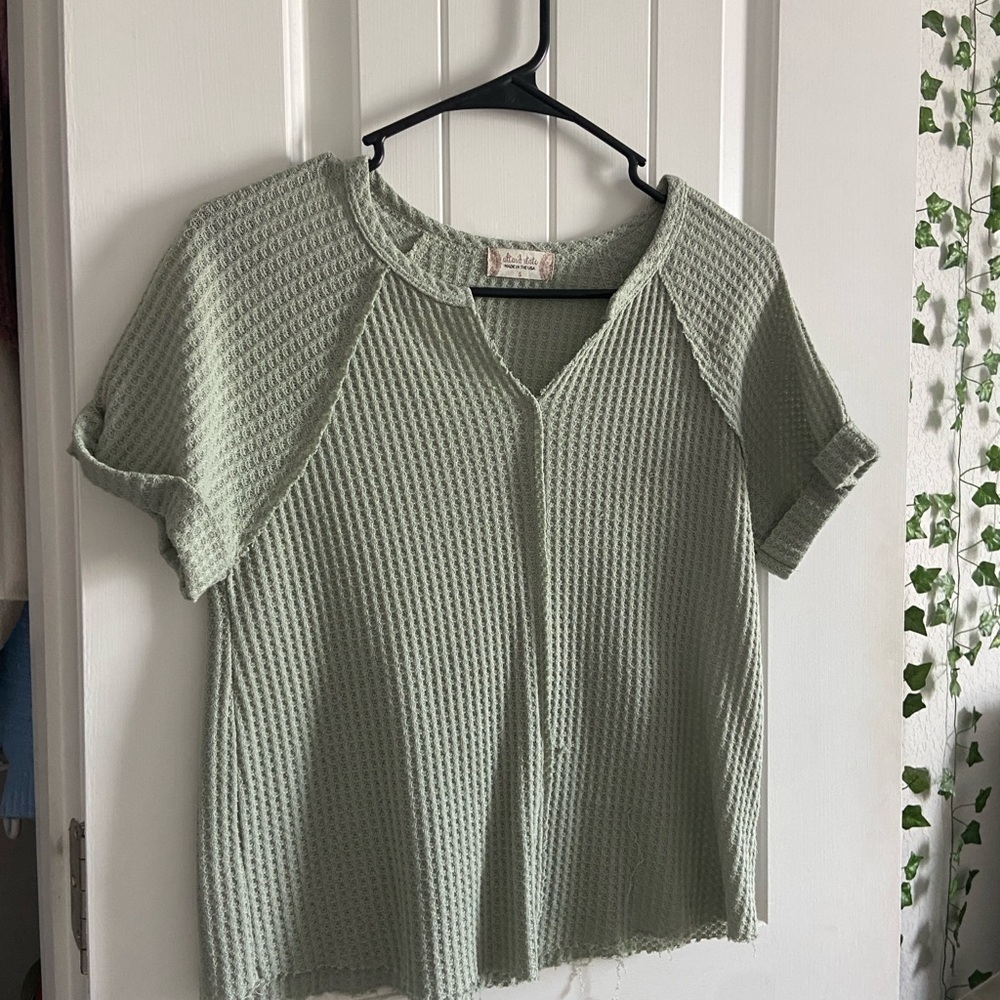 waffle knit top